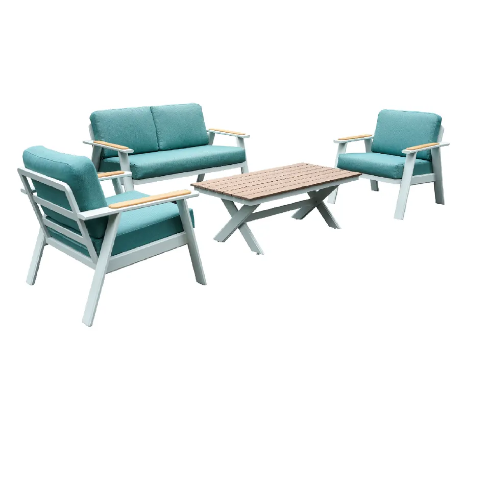 Teck Wood Furiniture Set Outdoor Patio Sofa Set for Garden Relaxation