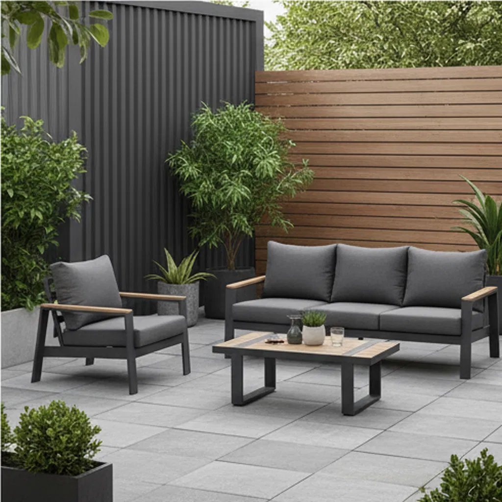 Alum Polywood Table Outdoor Garden Furniture Sofa Set for Outdoor Spaces