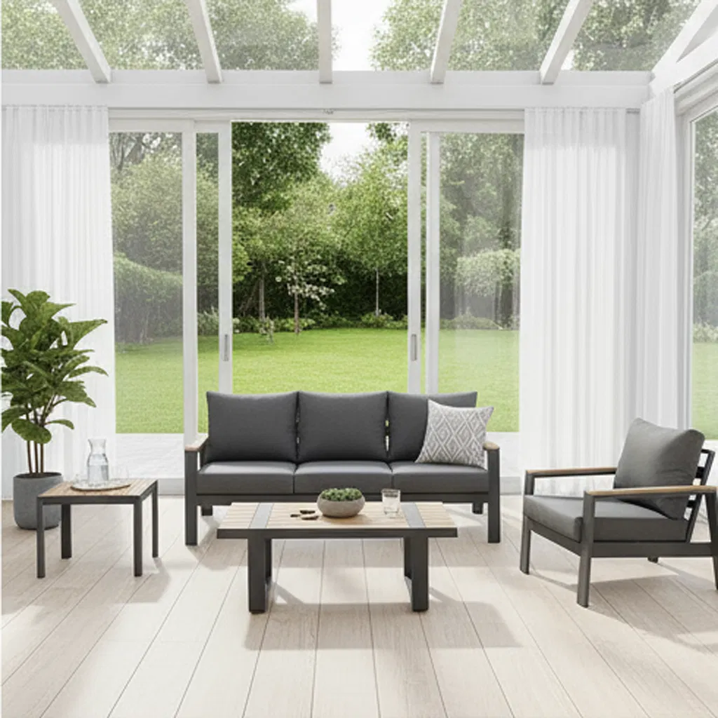 Alum Polywood Table Outdoor Garden Furniture Sofa Set for Outdoor Spaces