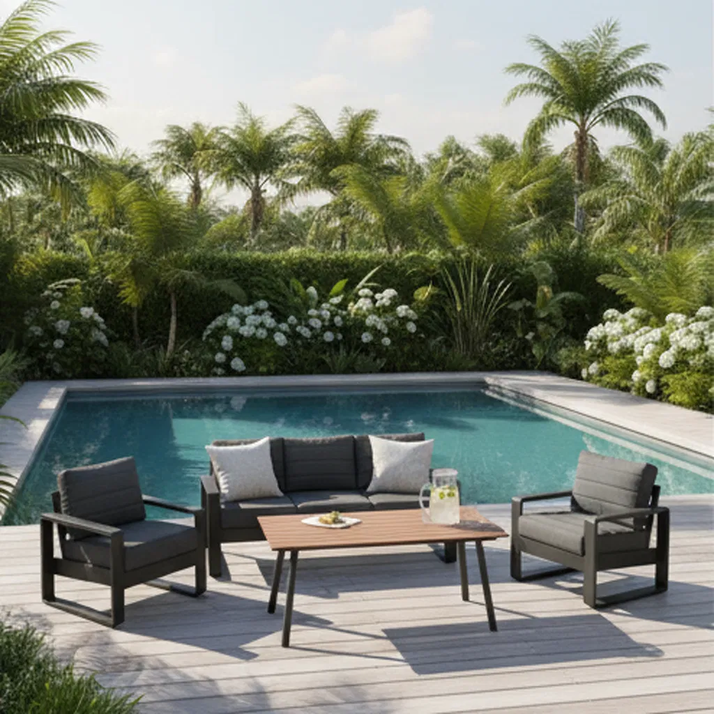 Yn9004-B Kd Structure Outdoor Aluminum Sofa Garden Furniture Set for Outdoor