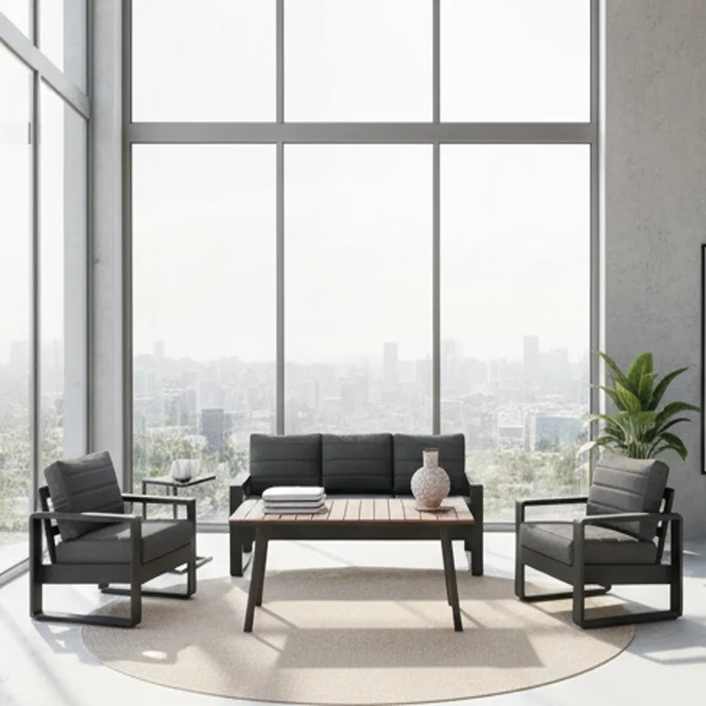 Yn9004-B Kd Structure Outdoor Aluminum Sofa Garden Furniture Set for Outdoor