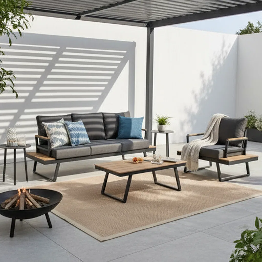 Yn9007 China Hot Trending Modern Lounge Sofa Set of Aluminum Outdoor Furniture for Garden