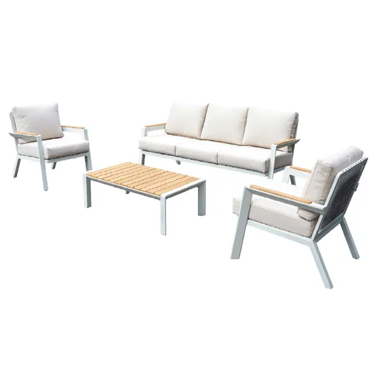 Yn9015 Modern Luxury Hotel Home Outdoor Sofa Garden Patio Rope Dining Chair and Table Set Aluminum Furniture