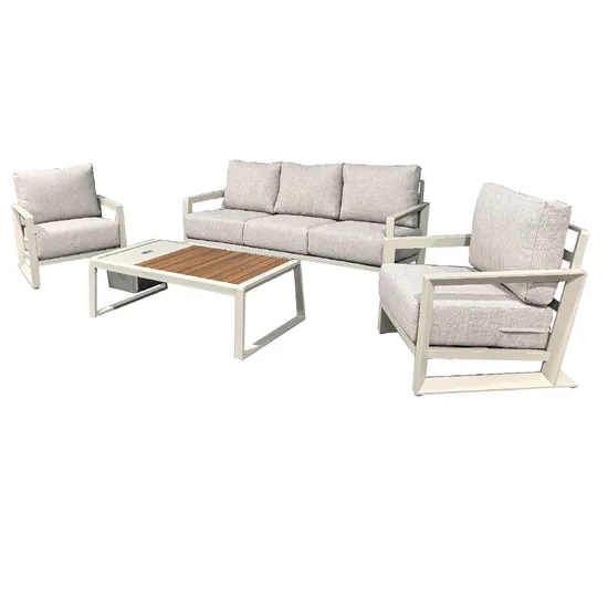 Yn9012 Modern Patio Garden Outdoor Furniture Aluminum Hotel Sofa Set with Ice Box Table