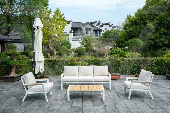 Luxury Modern Outdoor Hotel 4 Piece Home Furniture Garden Set Patio Rope Sofa